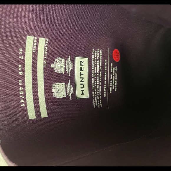Hunter Rain Boots Tall Gloss Eggplant Color - Picture 3 of 12